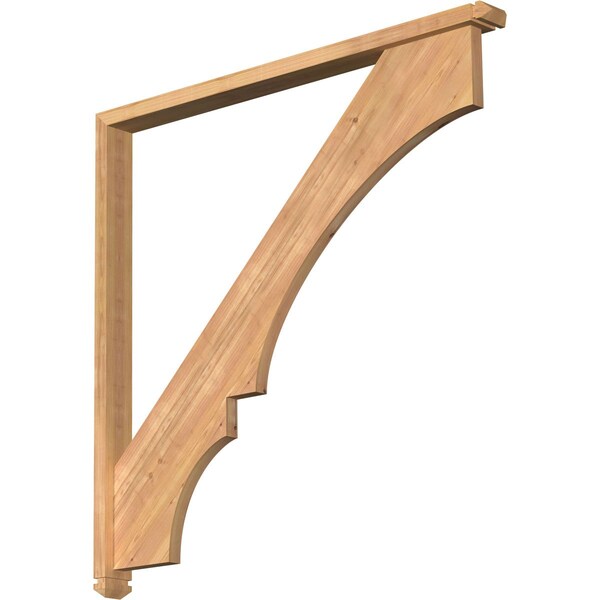 Ekena Millwork Balboa Arts and Crafts Smooth Bracket w/ Offset Brace, Western Red Cedar, 3 1/2"W x 46"D x 46"H BKT0402X46X46BOA03SWR - main